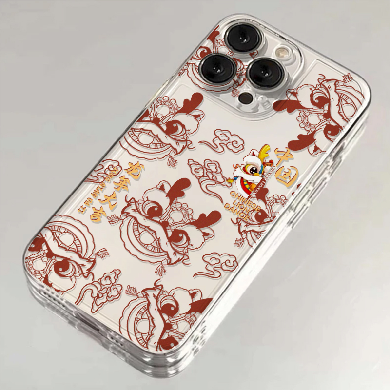 国潮限定龙年醒狮适用苹果15promax/华为/VIVO/OPPO/小米14手机壳