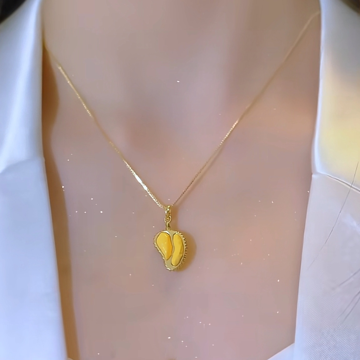 古零 钛钢项链 榴莲项链网红爆款时尚个性气质高级感百搭吊坠