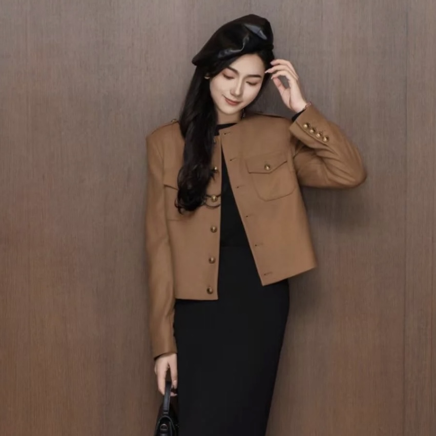 GIRDEAR/哥弟气质显瘦休闲宽松洋气绵羊毛小香风外套女1400688