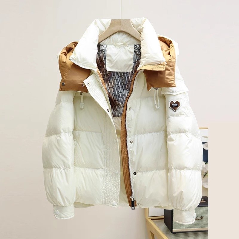 【设计师】高端时尚短款羽绒服女冬季新款小个子加厚白鸭绒保暖外套