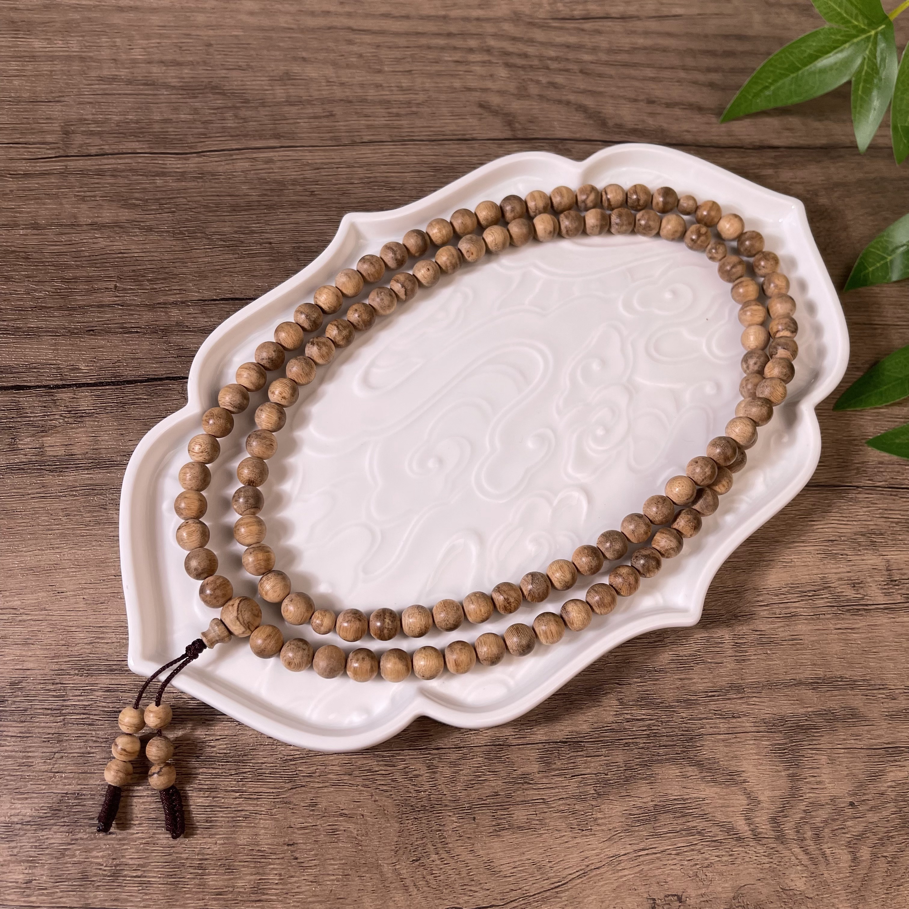 印尼加里曼丹天然沉香圆珠108多圈长串手链项链