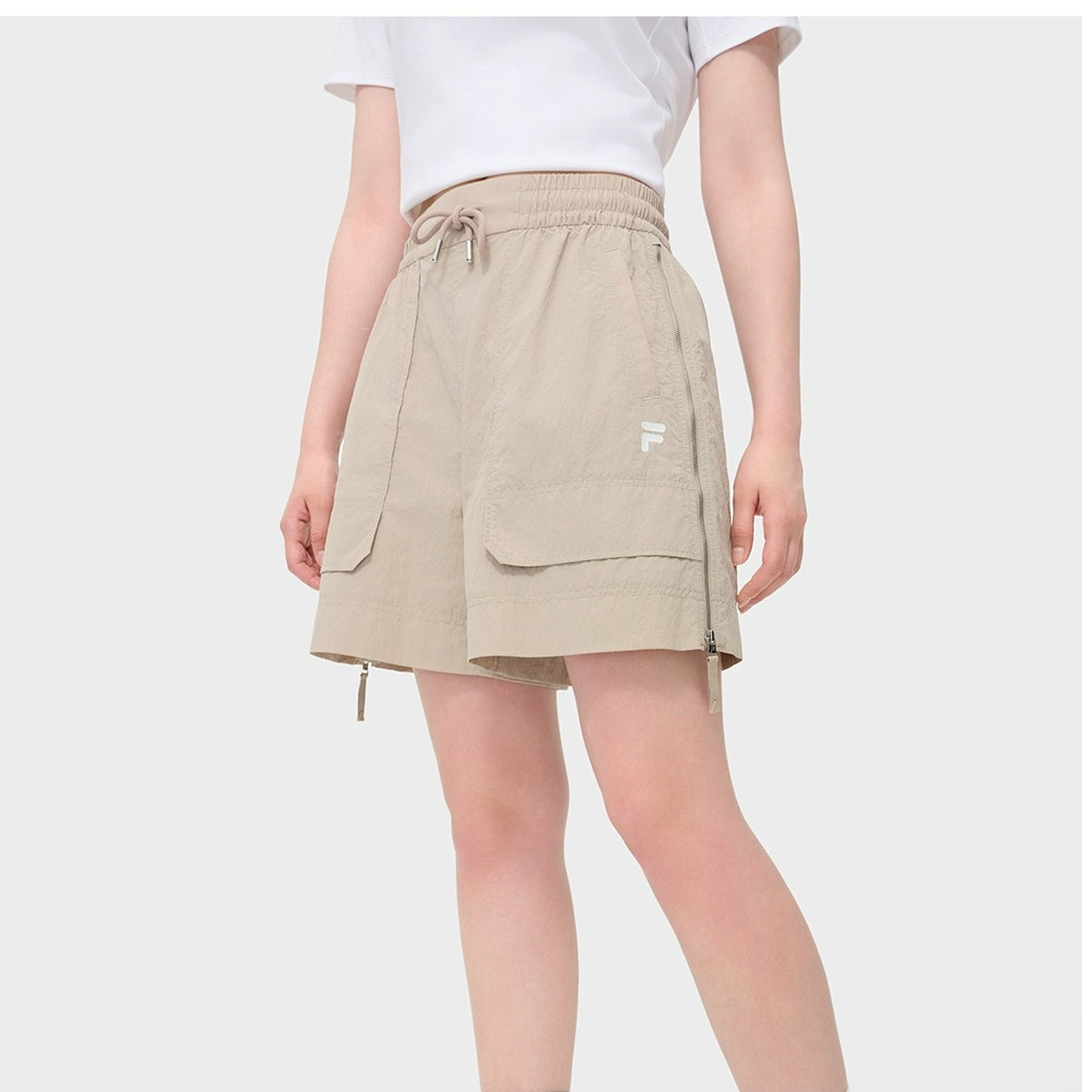FILA FUSION斐乐潮牌潮流短裤女新款宽松夏季侧边拉链T11W435801F