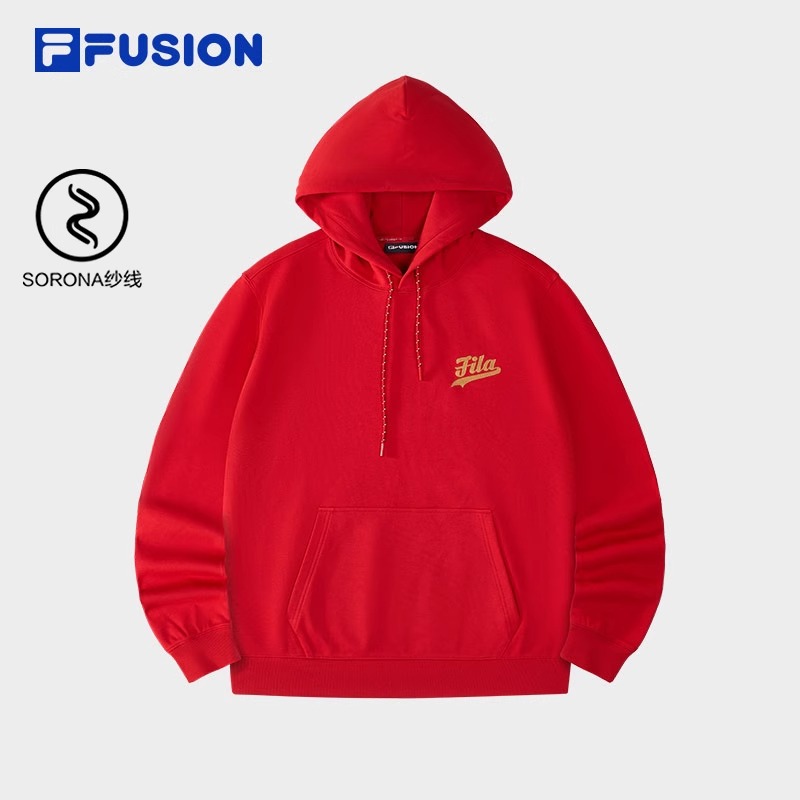 FUSION斐乐男子连帽卫衣2025春季新款时尚休闲针织上衣T11M512203