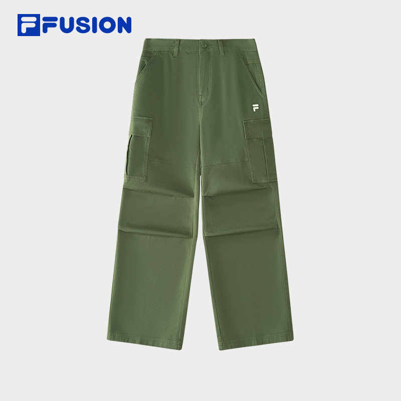 FILA FUSION斐乐潮牌梭织女25春新时尚宽松休闲工装裤T11W513807F