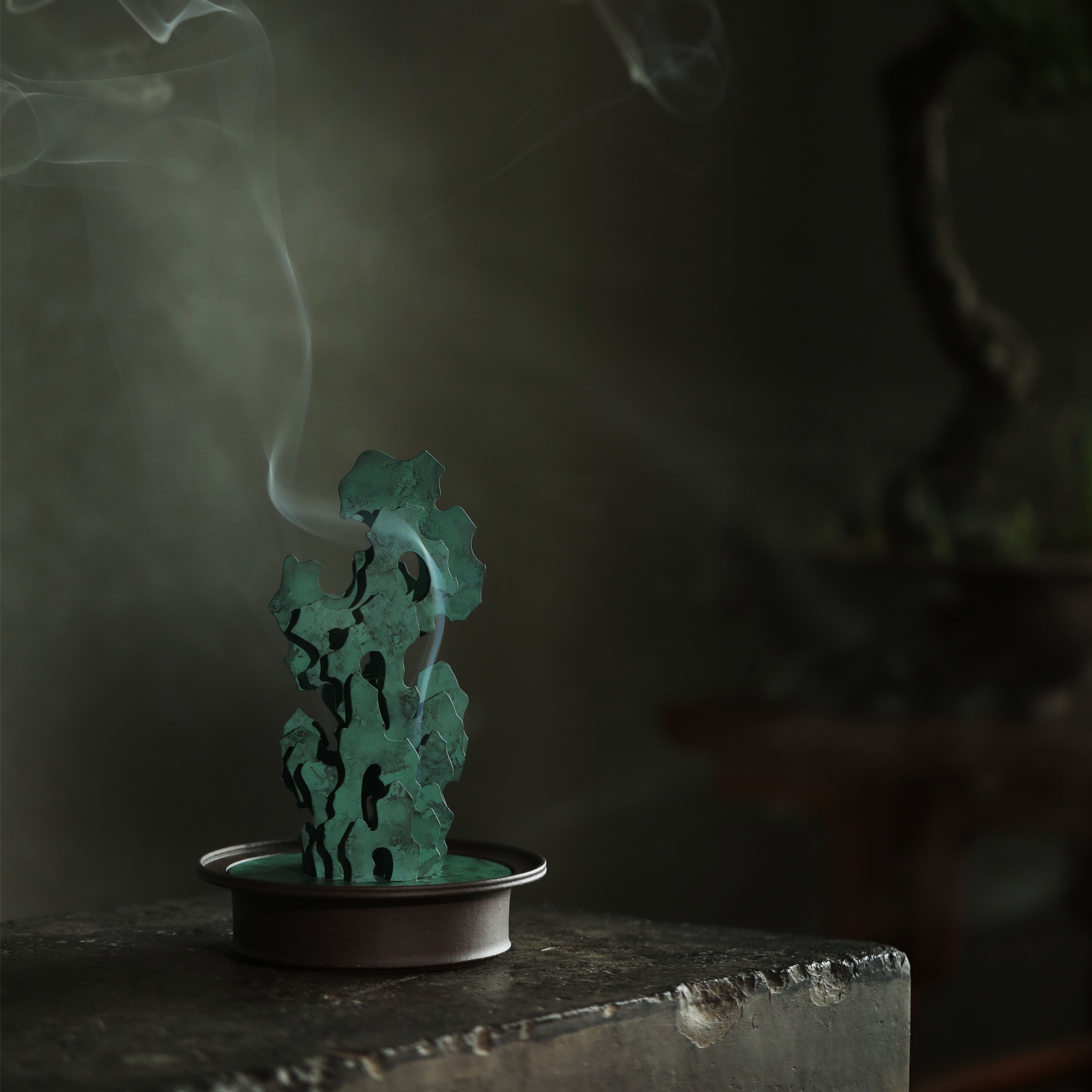 物华添宝丨【雲壑系列】太湖石铁艺紫砂香炉 家居文房香熏炉