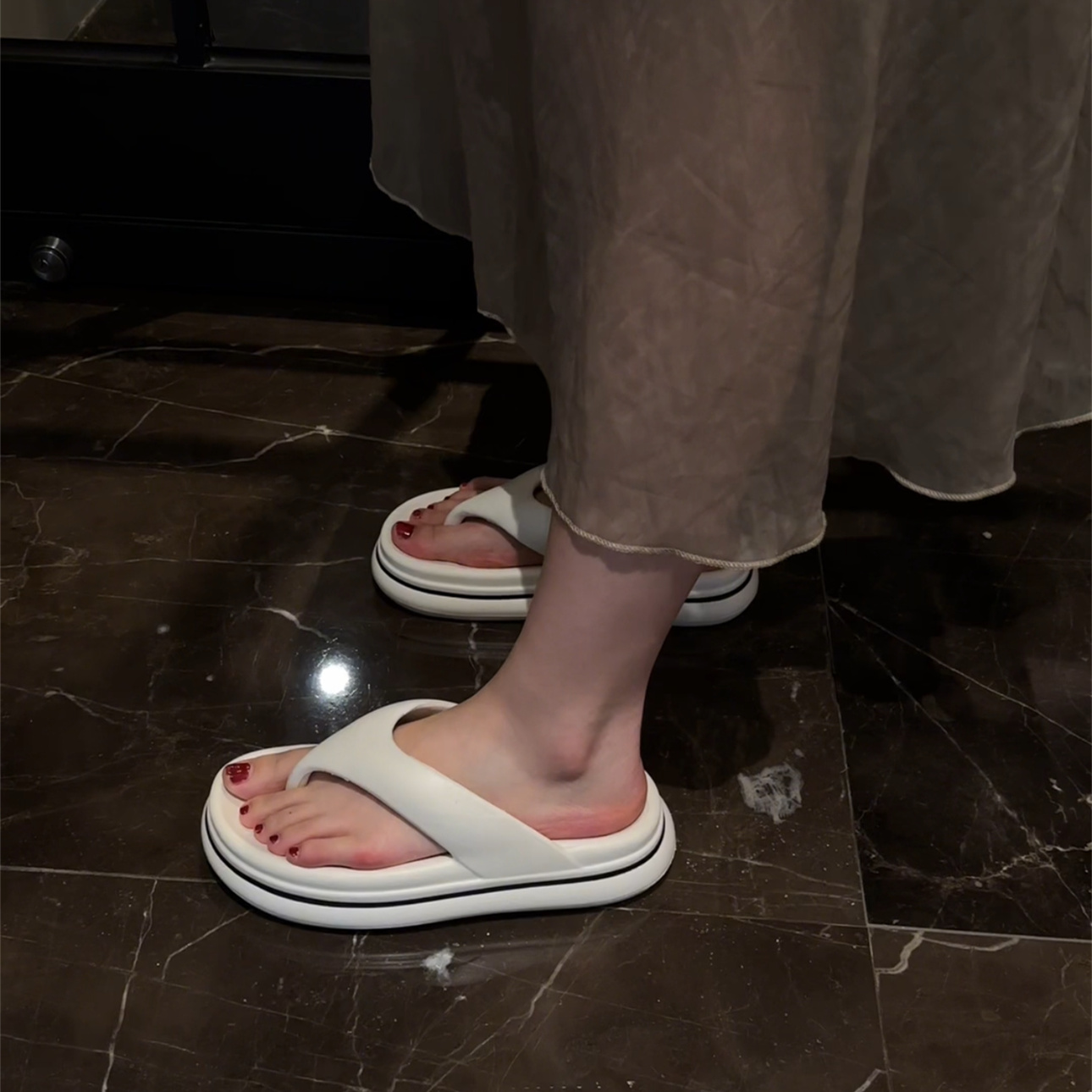 靓蒂芬拖鞋夹趾人字拖女户外耐磨百搭休闲防滑厚底夏夹脚凉拖鞋