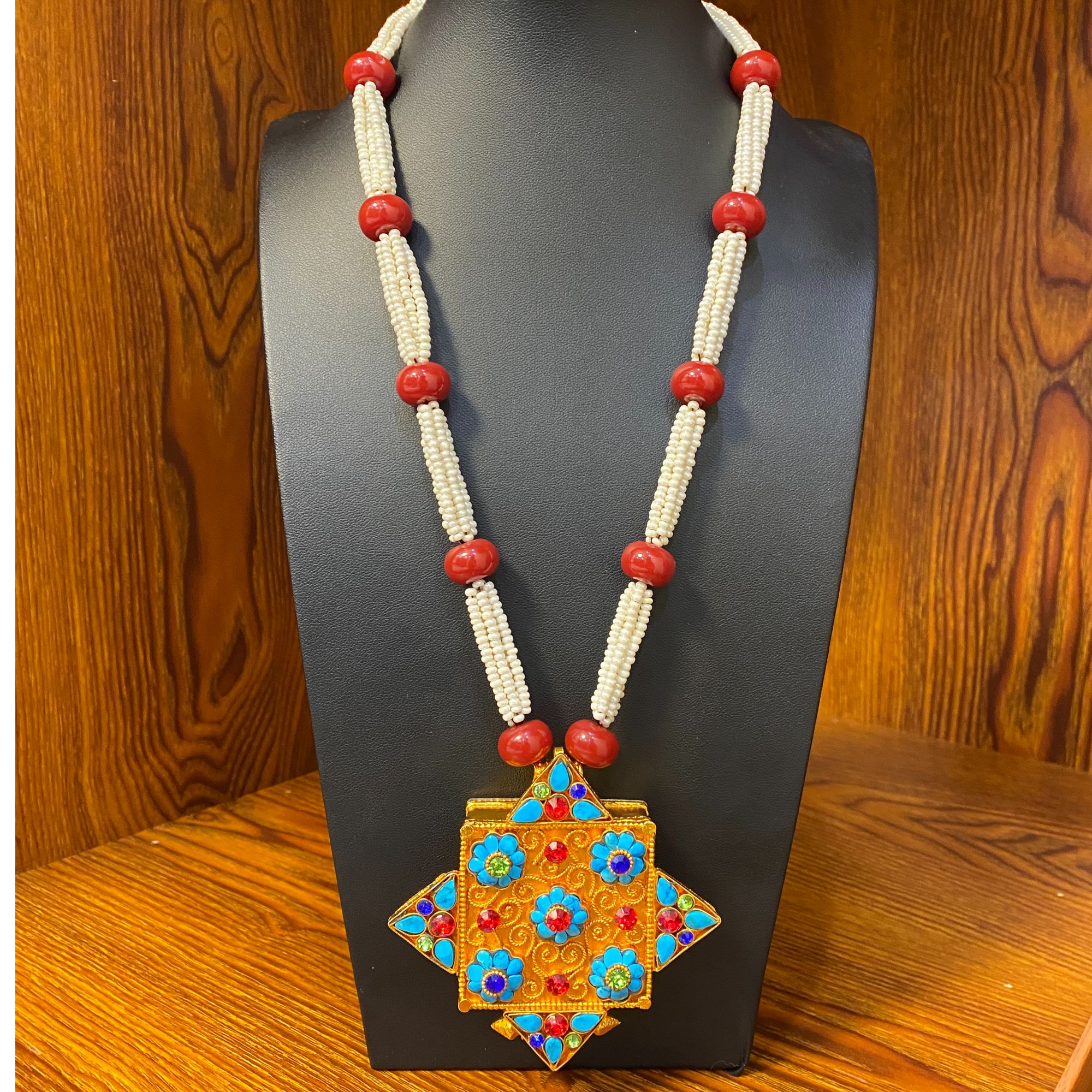 铜仿珍珠吊坠 M39 拉萨发货 尼泊尔纯手工铜镀金 卡乌精美轻奢