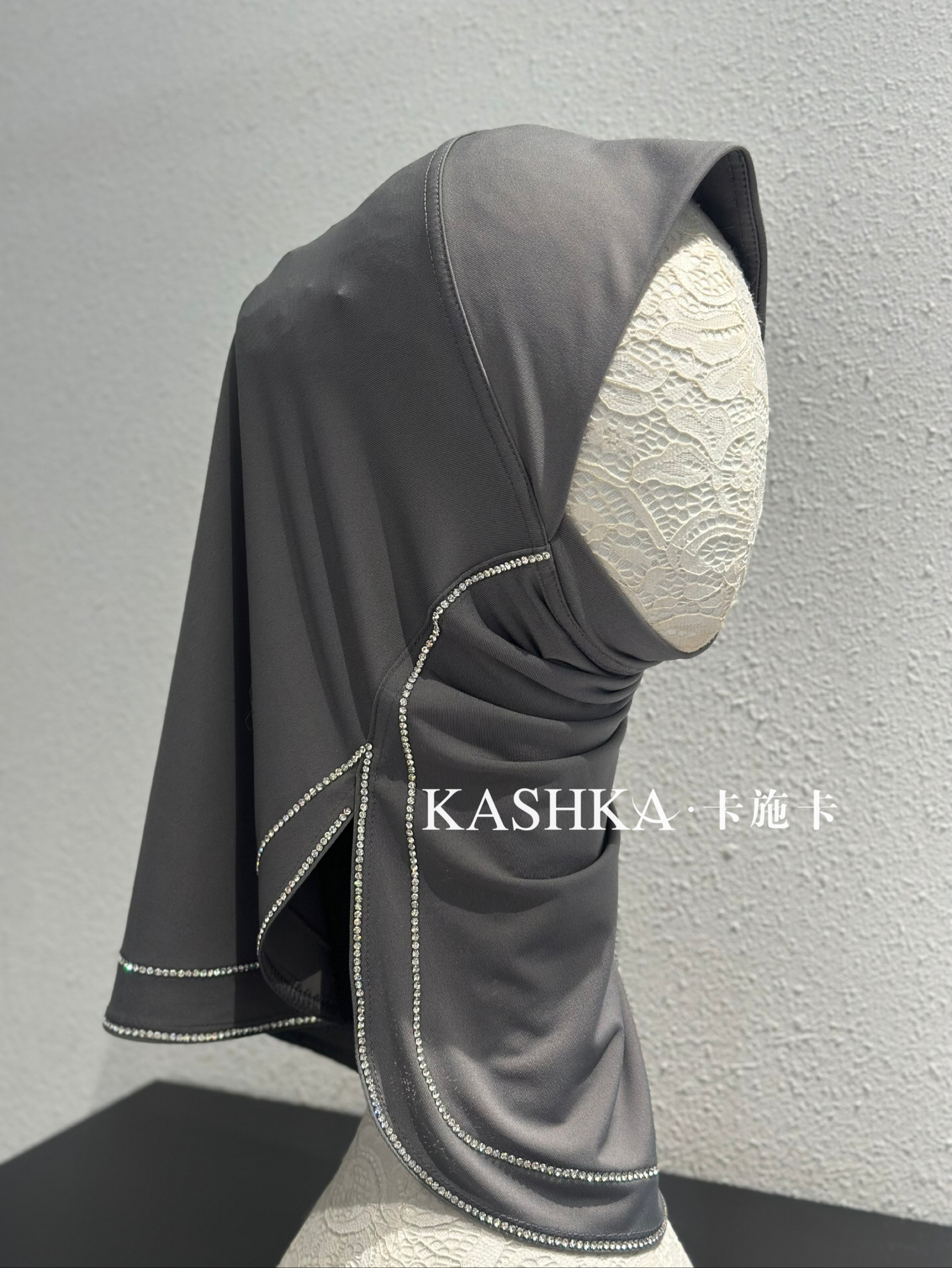 卡施卡新品侧开衩设计套头巾