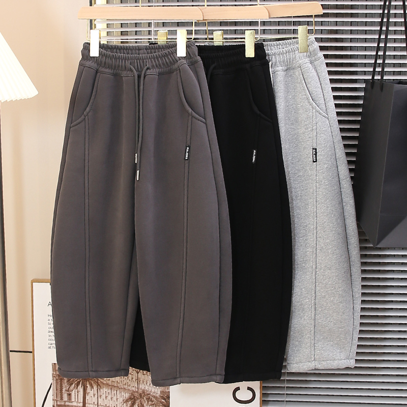 【弯刀裤】儿童加绒卫裤2025新款男女童秋冬装一体绒加厚保暖休闲裤