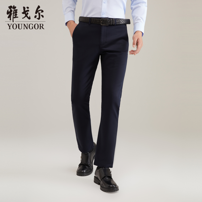 【宾霸+莱卡+DP免烫】雅戈尔男士休闲裤简约直筒标准休闲长裤319998