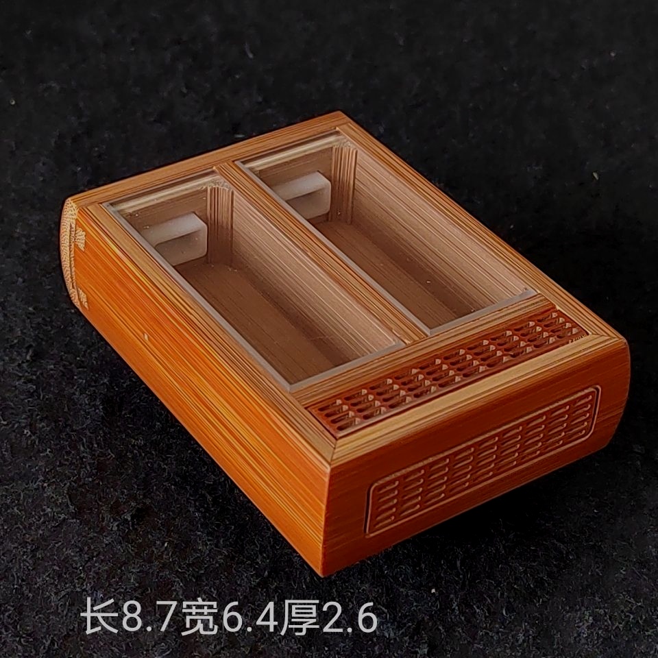 【竹师傅】:精工老玉竹双格虫具竹蛉黄蛉虫盒竹师傅精制