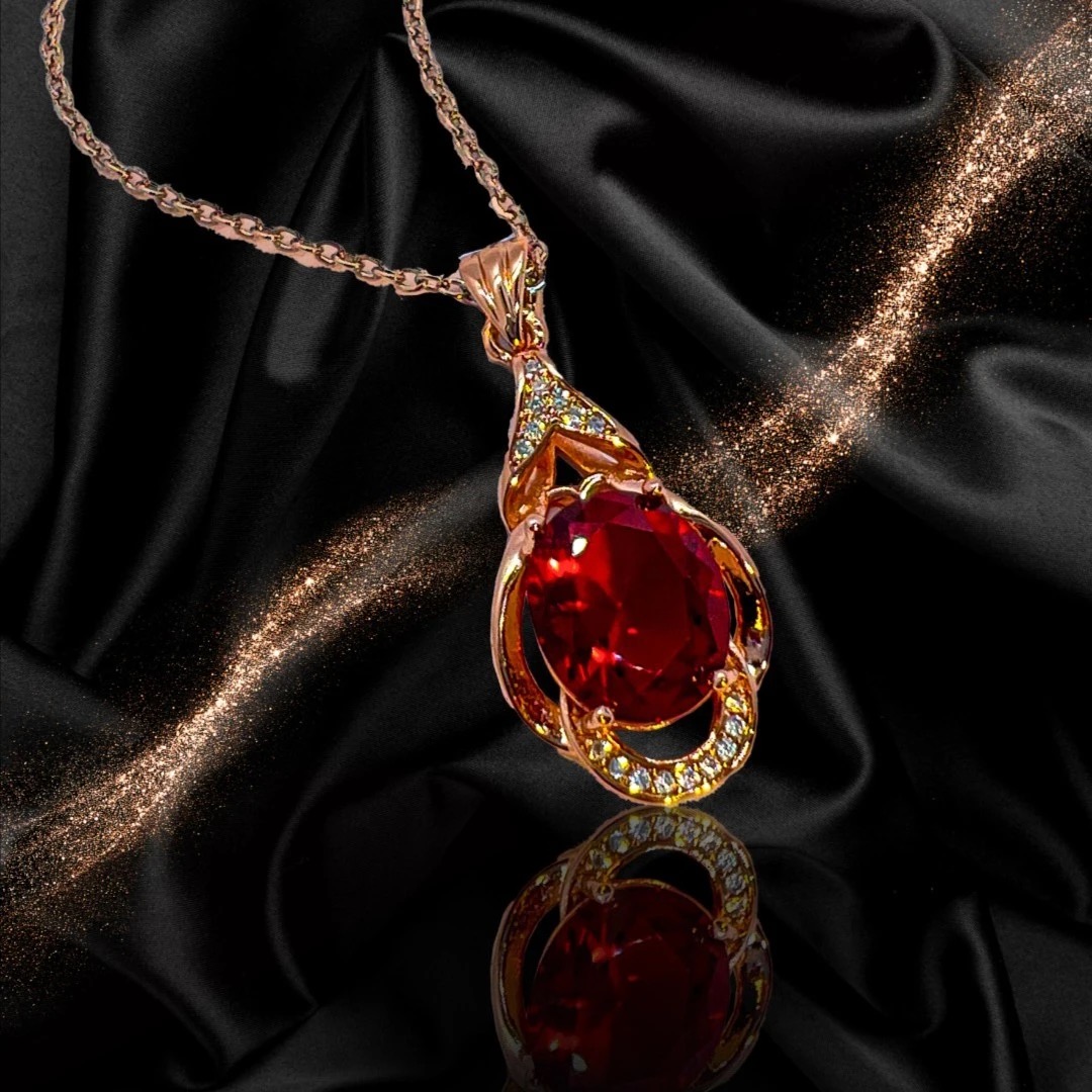 铜合金合成锆石吊坠 高奢限量款-鸿运当头-【经典4克拉红色吊坠】ZB