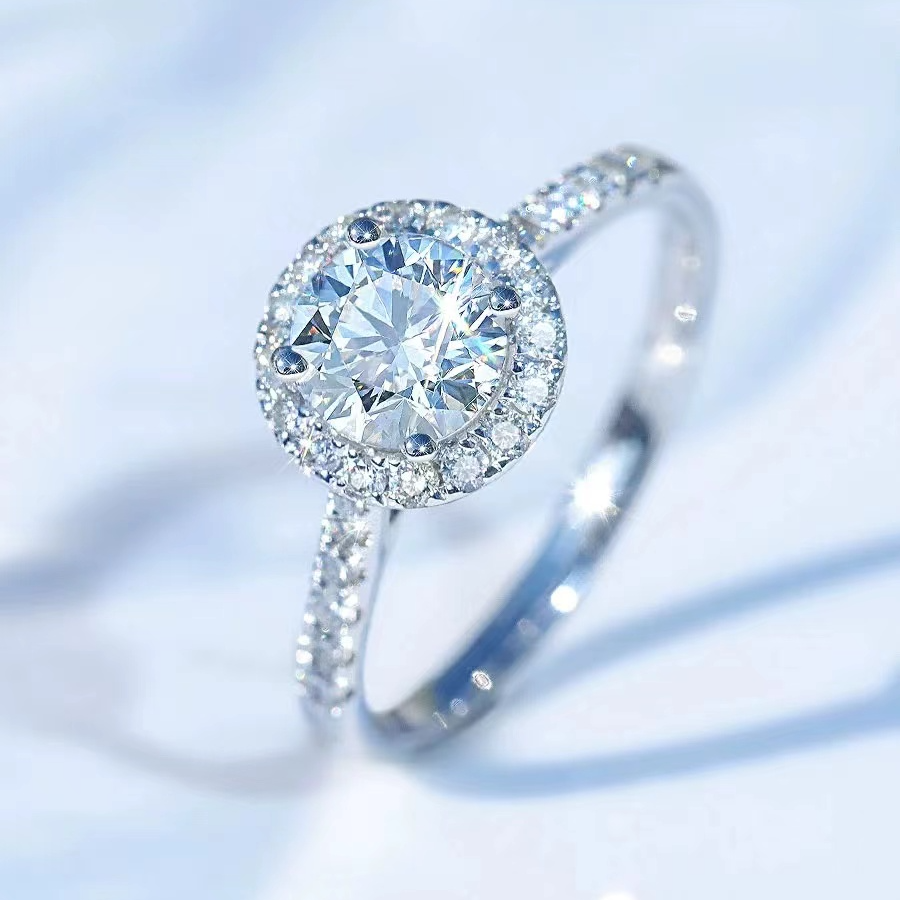 925银合成锆石戒指 S925纯银女戒-对