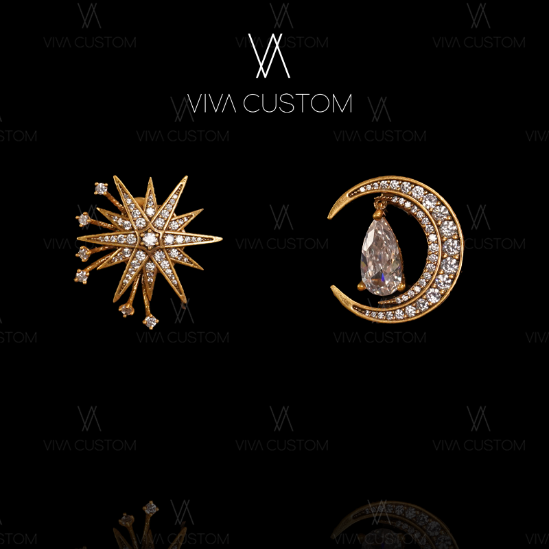 （精工系列）小众设计感星月耳钉