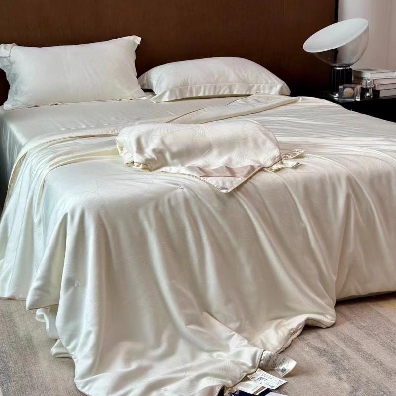 【线下在售】高端纯手工100%蚕丝被轻奢简约丝滑凉感双面纯色被子
