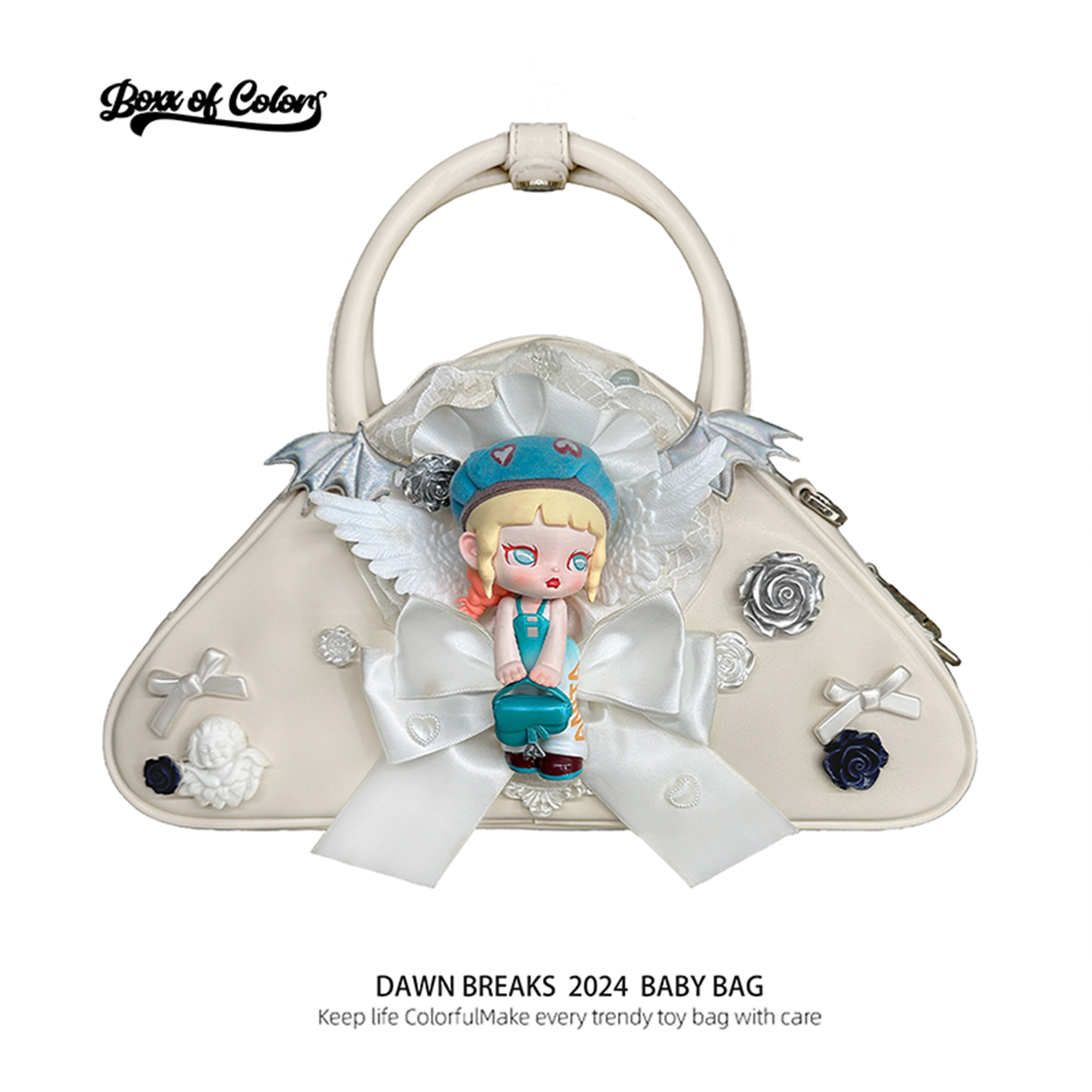 【黎明有期】BOCO设计师原创娃包 手提包斜跨包双层蝴蝶结立体高级