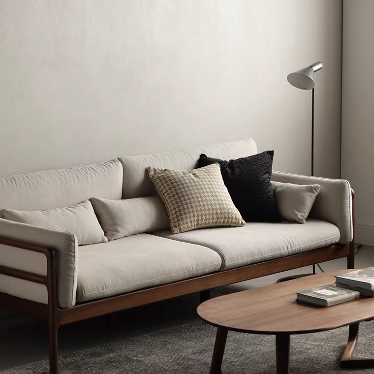 北美黑胡桃木全榫卯三人位沙发