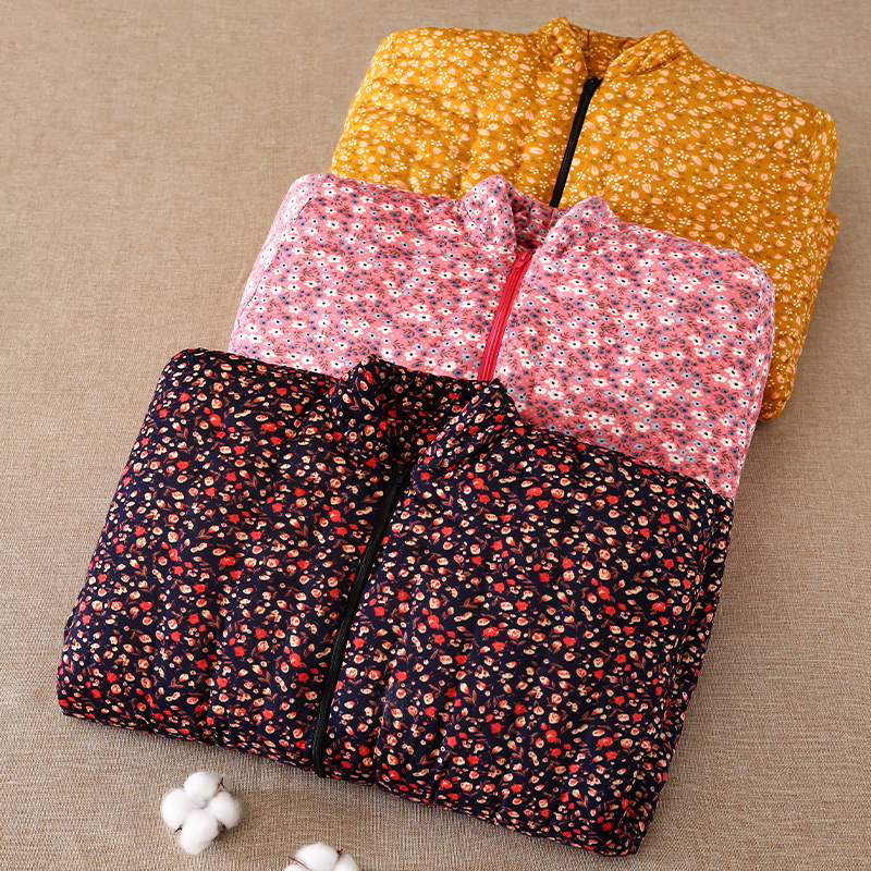 棉花内胆棉服手工棉衣 女士加厚保暖上衣 中老年人棉袄冬拜年服