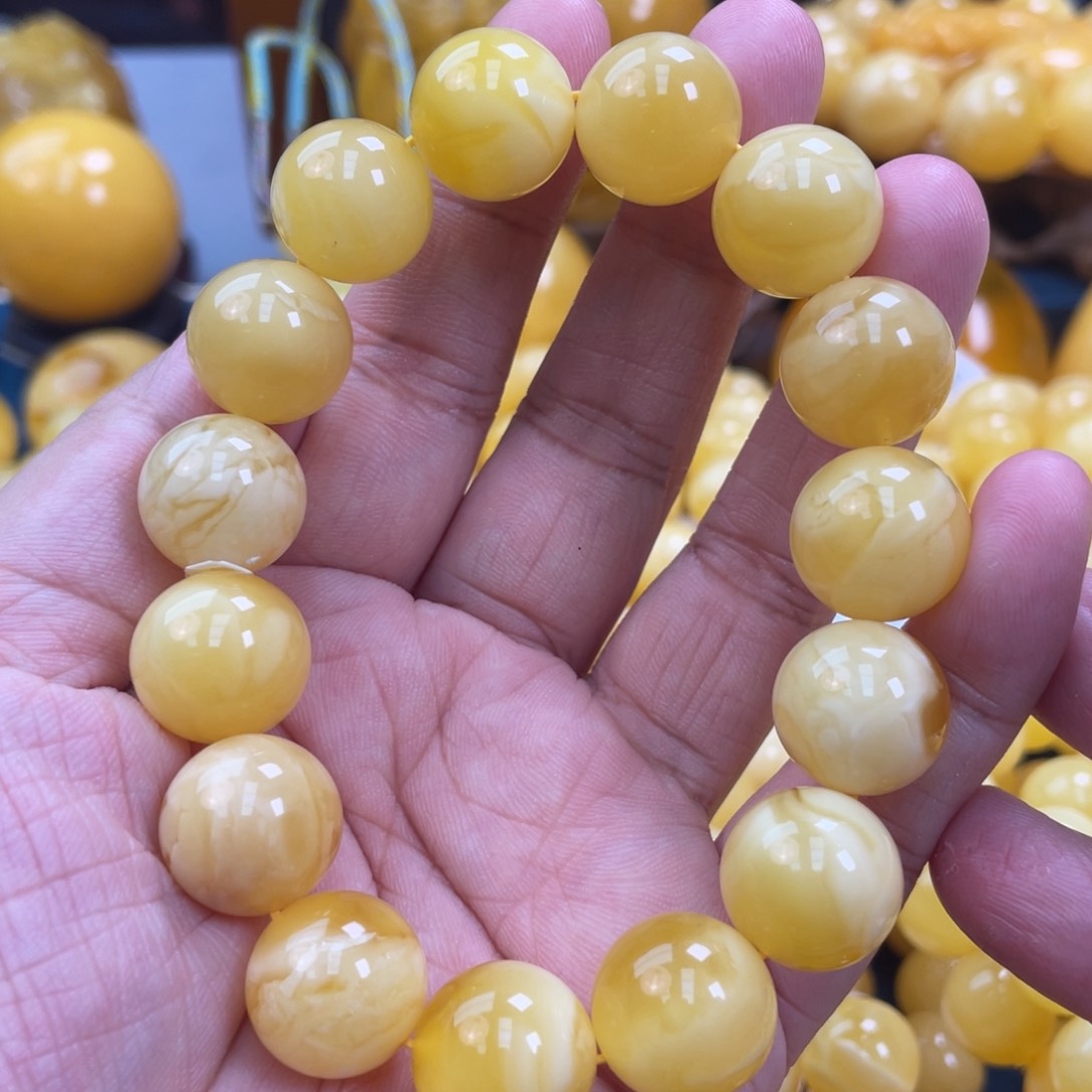 琥珀裸石未镶嵌琥珀蜜蜡14m m