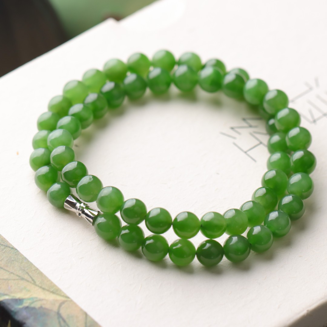 碧玉圆珠公主链毛衣链饰品送礼轻奢妈妈项链女款