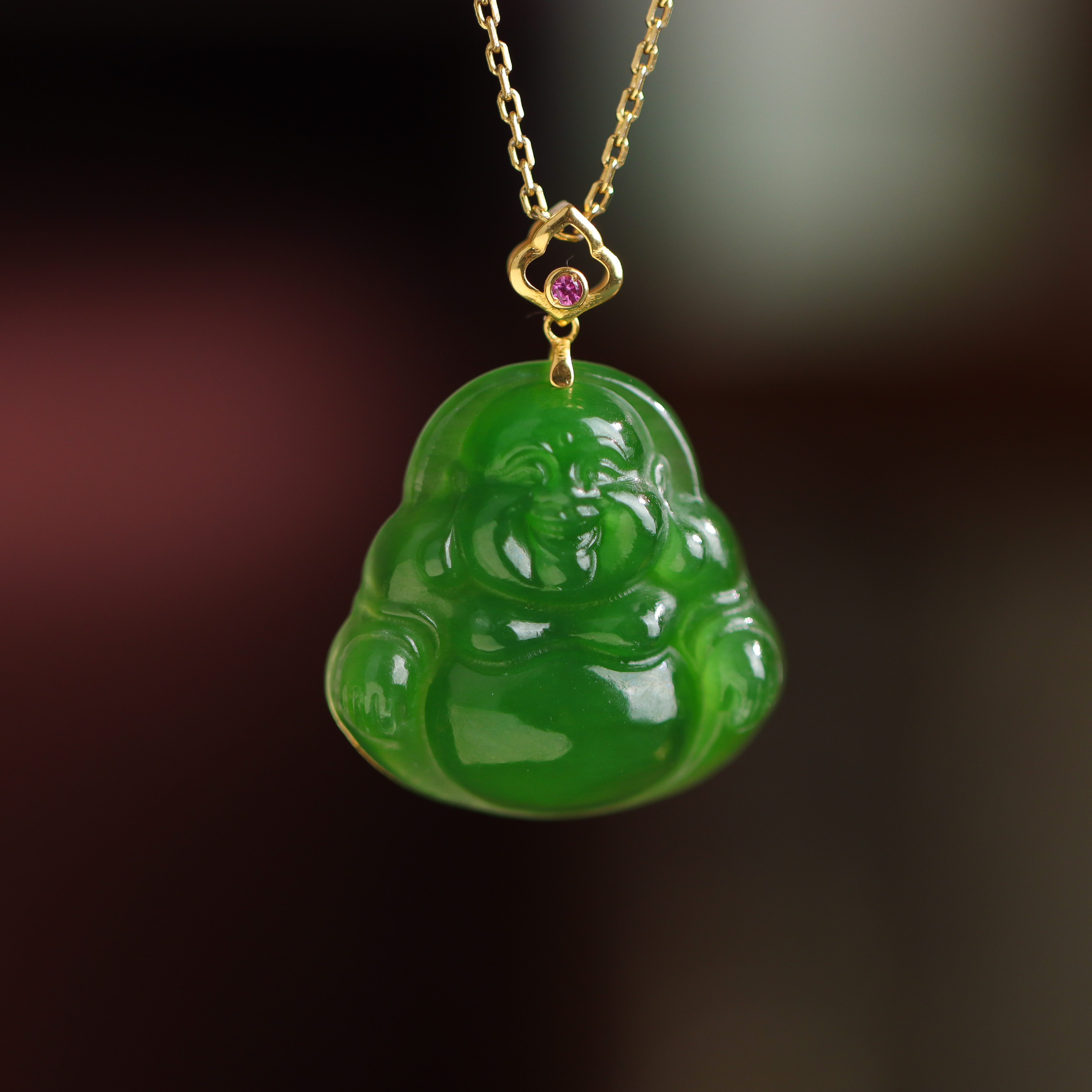 和田碧玉佛公时尚气质轻奢精美雕刻女款吊坠不含链