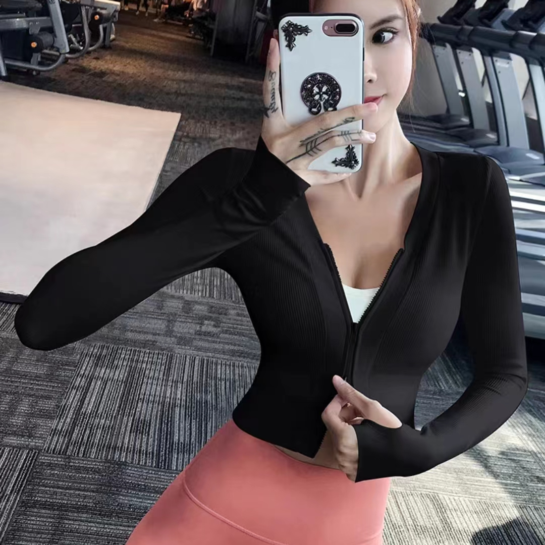 安安{K601-K800}外贸尾单瑜伽运动秋冬高弹修身健身服