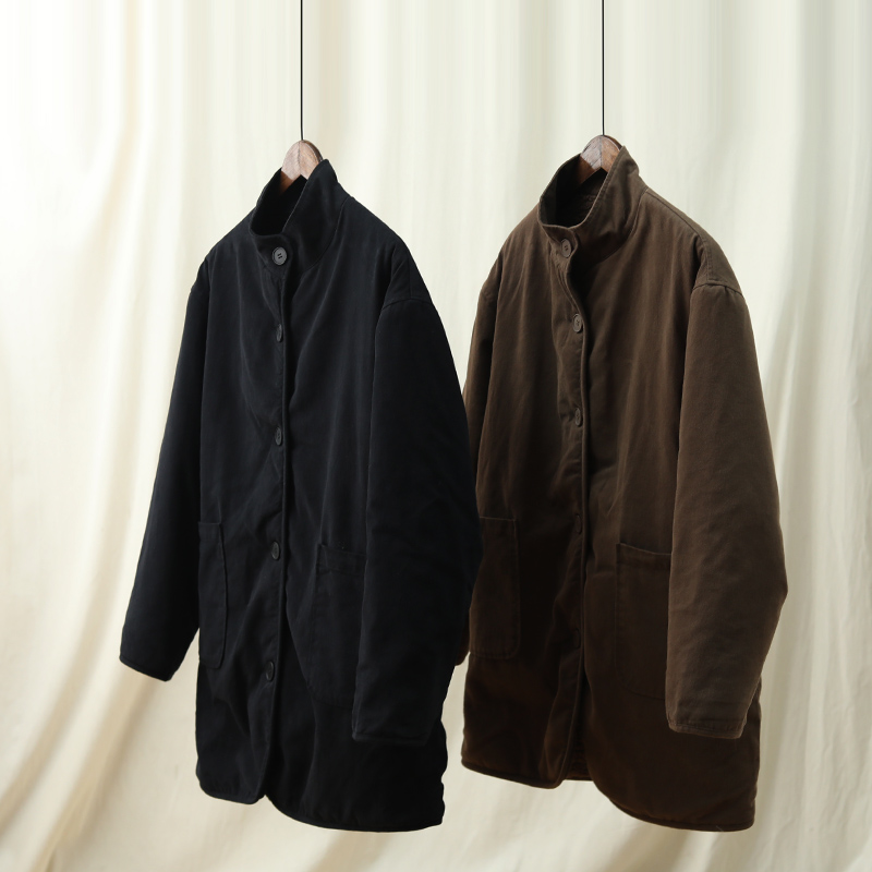 半自由原创2021冬季新款气质帅气夹克大口袋小立领羊羔毛外套两穿