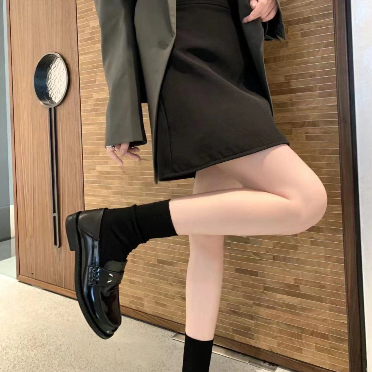 【大老板专属】LF01新款休闲百搭厚底乐福鞋复古两穿乐福鞋