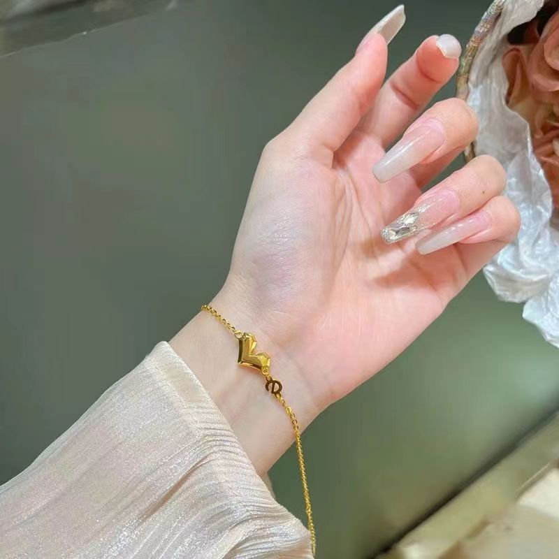 钛钢手链 爱你e生简约百搭女款手链可调节轻奢小众ins抽拉气质