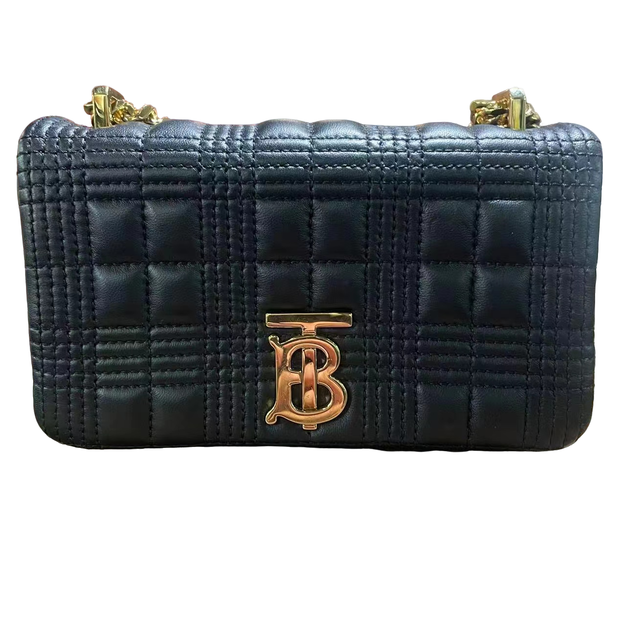 95新 BURBERRY/博柏利 BURBERRY/博柏利 黑金斜挎包bwz10040