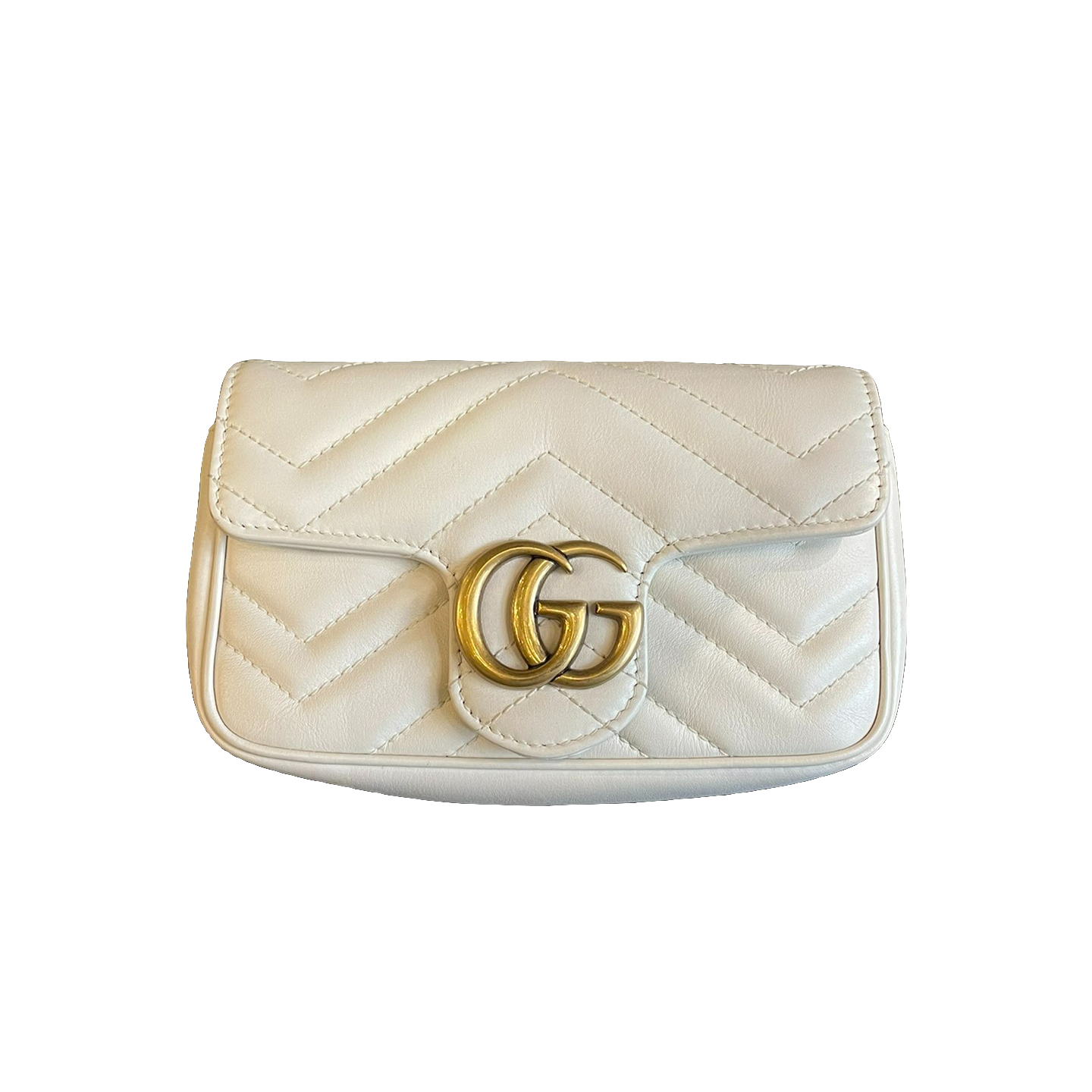 95新 GUCCI/古驰 GUCCI/古驰 marmont mini白色斜挎包bwz9102
