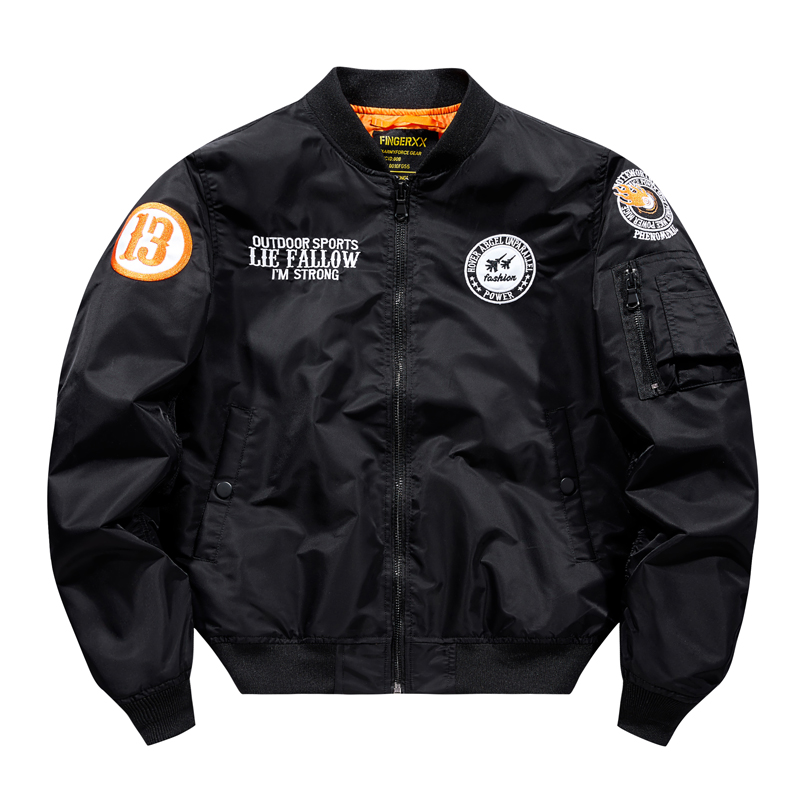 秋季新款休闲男宽松美式潮流情侣飞行员夹克男女款刺绣棒球领宽松