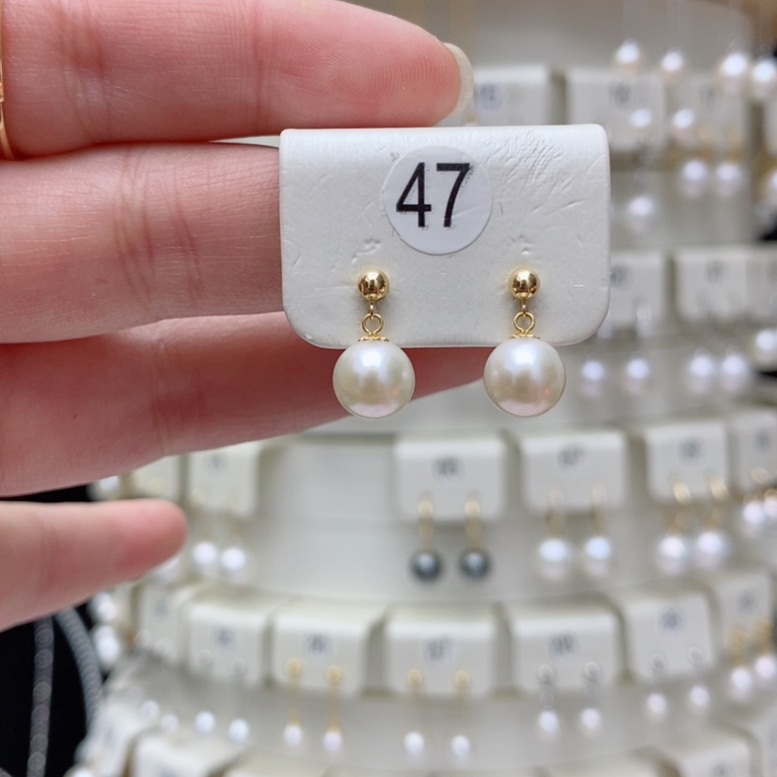 【闪购商品】淡水珍珠耳饰18K金镶嵌