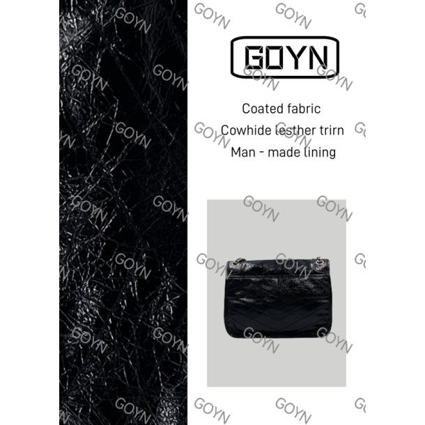 GOYN手工真皮女包油蜡皮阳中号邮差包黑色0104