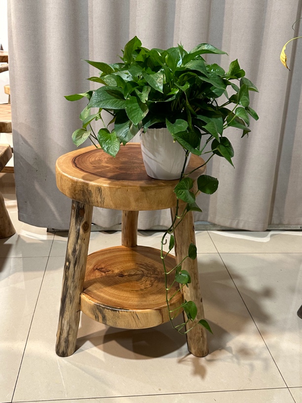 沙发原木茶桌木头小茶桌实木茶桌小型原木圆形实木茶台办公桌边几