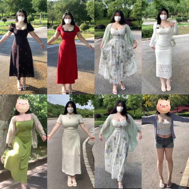 微胖女生漂亮裙子100-140斤直播出的不要拍