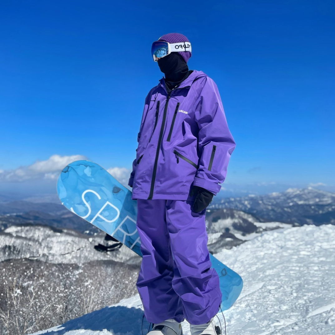 ZACHARIAH23-24新款葡萄紫机能风滑雪服套装防风防水滑雪裤冲锋衣