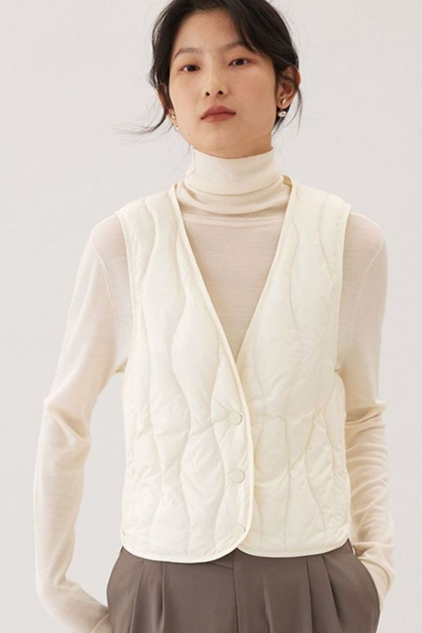 鸭鸭羽绒马甲女马甲女内穿羽绒背心女白鸭绒马夹洋气外穿内胆短款