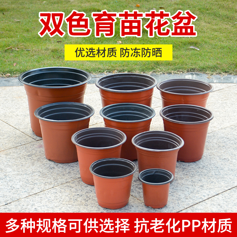 培育育苗花盆双色花盆营养杯营养钵种植移植盆育苗杯育苗盆软塑