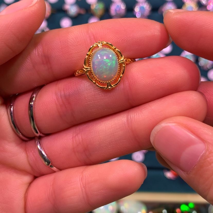 【闪购商品】欧泊戒指银S925镶嵌小**！