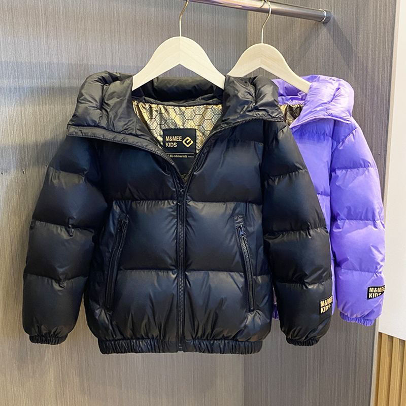 儿童羽绒服黑金小火山面包服男童女童宝宝短款加厚白鸭绒童装