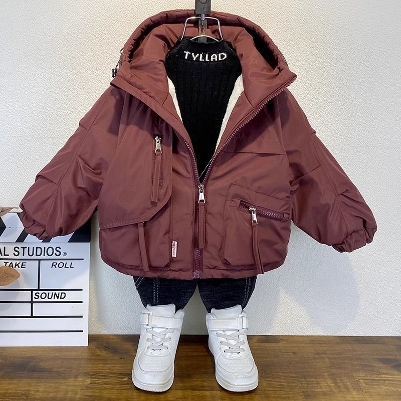 男童秋冬棉衣洋气儿童加绒加厚外套2023新款冬季派克服宝宝冲锋衣