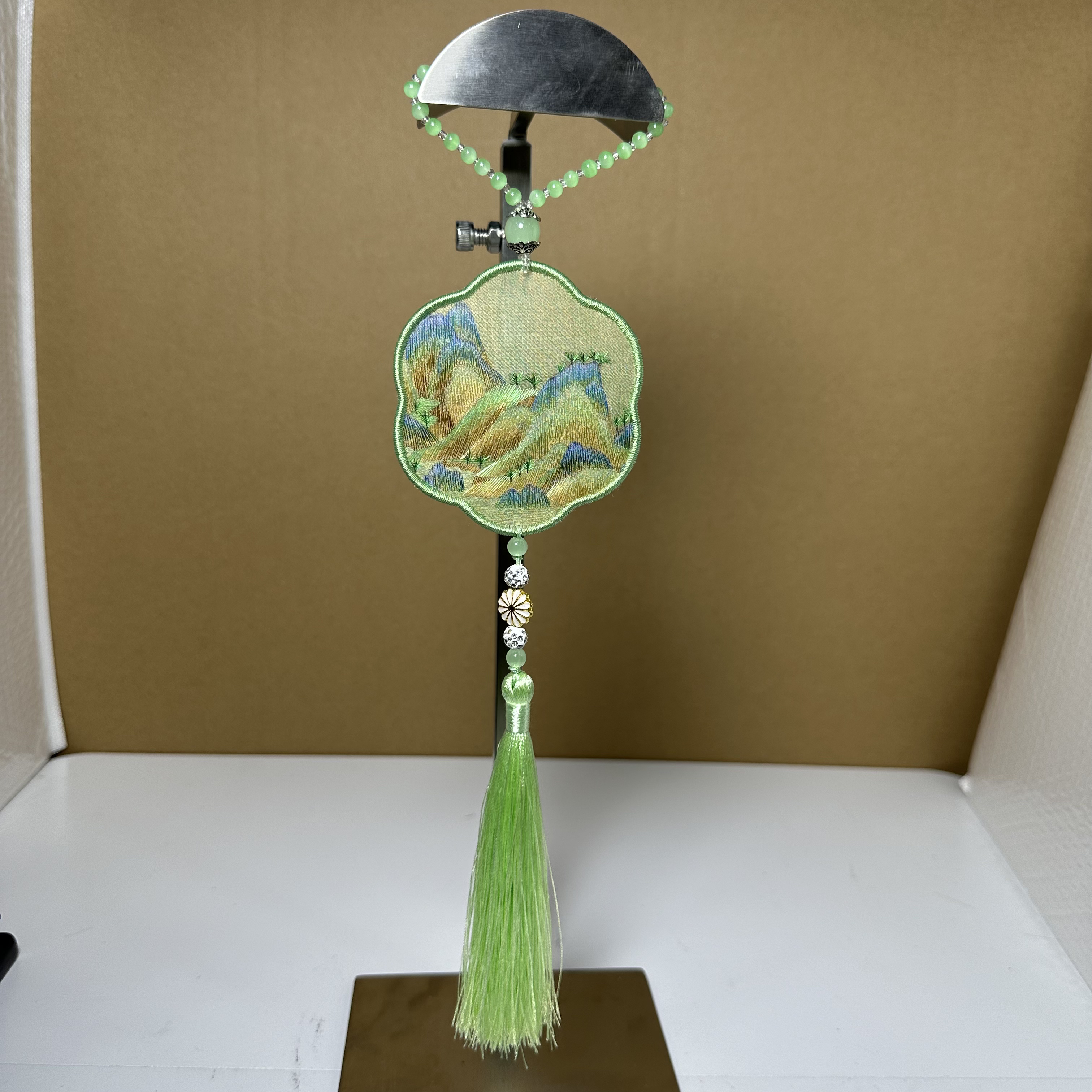 纯手工苏绣双面绣车挂苏绣扇子夏天必备