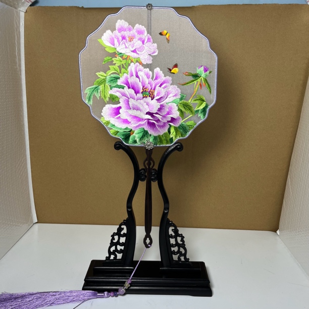 纯手工苏绣双面绣饶丝苏绣团扇团扇