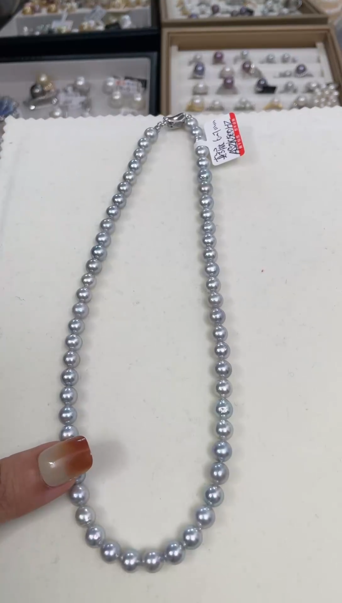 【闪购商品】海水珍珠颈饰银S925镶嵌真多麻6-7项链