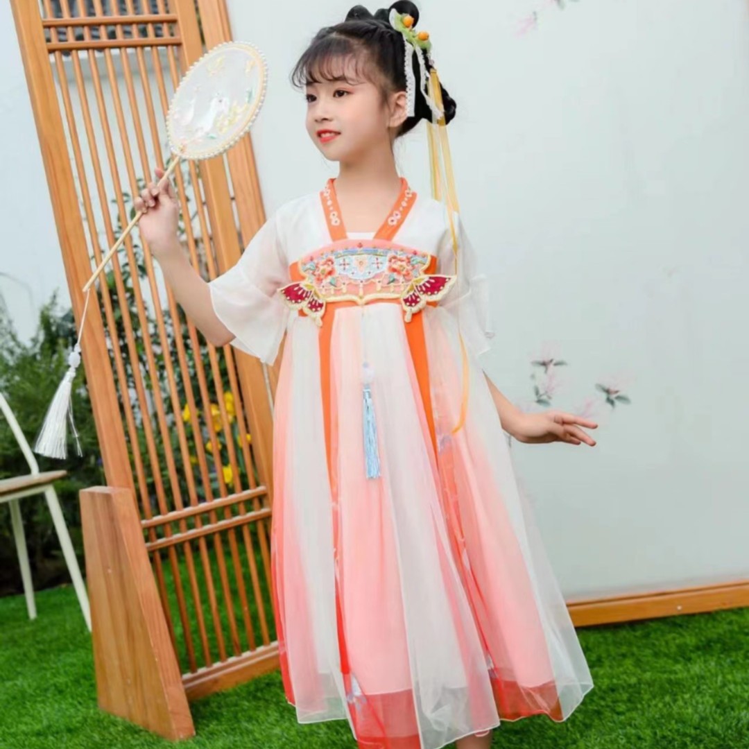 春季汉服拜年服中国风女孩红色套装加绒秋冬