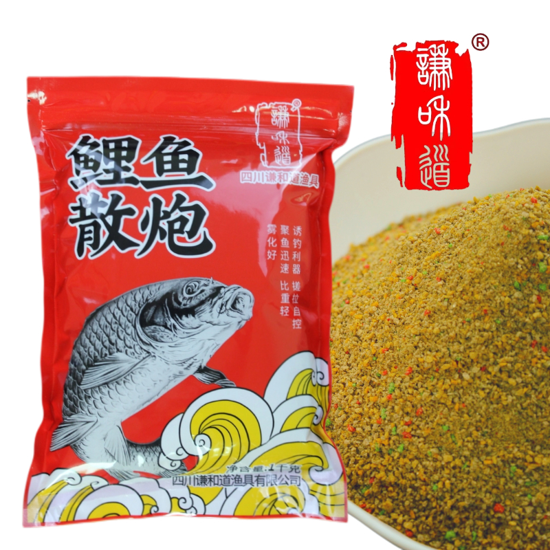 拍一发二谦和道鲤鱼散炮搓饵强力聚鱼1000g垂钓底钓黑坑