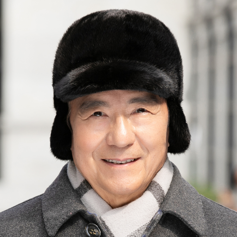貂皮帽子男冬季保暖护耳老人爷爷帽真毛皮草水貂毛中年爸爸鸭舌帽