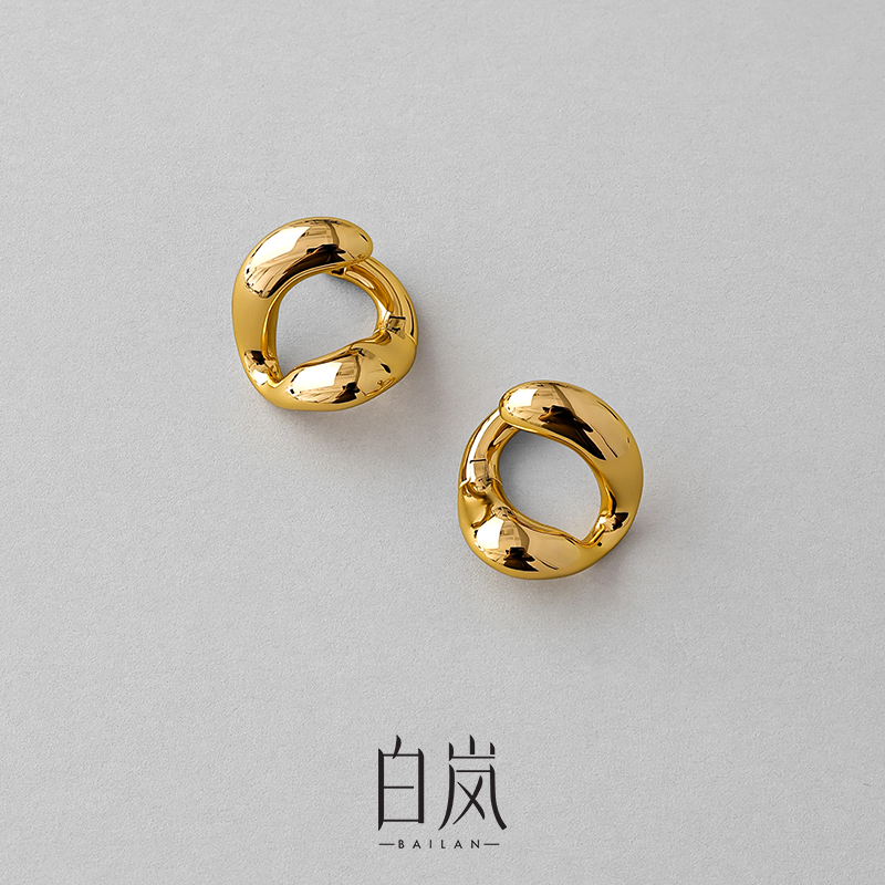 925银耳饰 白岚和合耳钉女轻奢小众设计感2025年新款气质ED4167