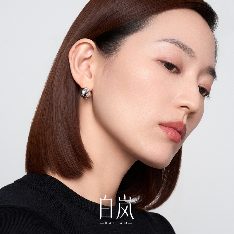 925银耳饰 白岚织光耳钉女2025新款小众设计轻奢新款耳环ED4263